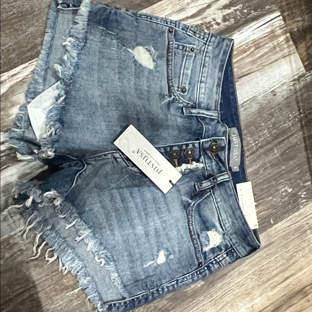 Just USA Blue Distressed Denim Shorts
